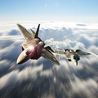 Buy canvas prints of F-22 Raptor Strike by J Biggadike