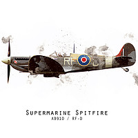 Buy canvas prints of Spitfire Sketch - AB910_RFD by J Biggadike