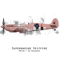 Buy canvas prints of Spitfire Sketch - MK716 by J Biggadike