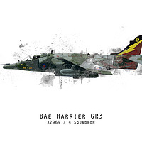 Buy canvas prints of Harrier GR3 Sketch - XZ969 by J Biggadike