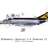 Buy canvas prints of F4 Phantom Sketch - XV574 by J Biggadike