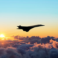 Buy canvas prints of Concorde Above The Clouds by J Biggadike