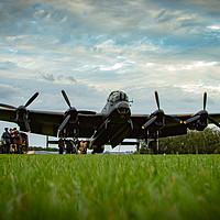 Buy canvas prints of Lancaster Bomber - Crew In by J Biggadike