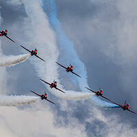 Buy canvas prints of Red Arrows Roll Out by J Biggadike