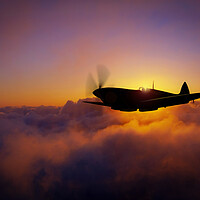 Buy canvas prints of Spitfire Evening Sweep by J Biggadike