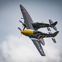 Buy canvas prints of Spitfire and Mustang by J Biggadike
