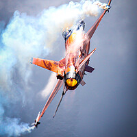 Buy canvas prints of F-16 Orange Lion by J Biggadike