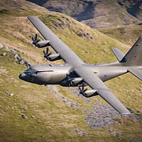 Buy canvas prints of RAF C-130 Hercules Mach Loop by J Biggadike