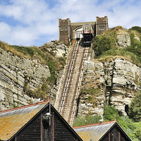 Buy canvas prints of Hastings Funicular Railway by Matthew Bates