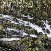 Buy canvas prints of Snowdonia Waterfall by Matthew Bates