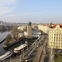 Buy canvas prints of Vltava River and Prague Castle by Matthew Bates