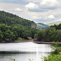 Buy canvas prints of Derwent Dam Tower by Matthew Bates