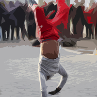 Buy canvas prints of Street performer by Matthew Bates