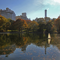Buy canvas prints of Central Park pond by Matthew Bates