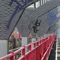Buy canvas prints of Williamsberg Bridge walkway by Matthew Bates