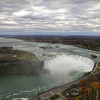 Buy canvas prints of Horseshoe Falls from above by Matthew Bates
