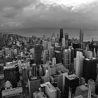 Buy canvas prints of Willis Tower cityscape by Matthew Bates