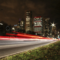Buy canvas prints of Streaky Chicago lights by Matthew Bates