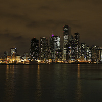 Buy canvas prints of  Chicago night-time cityscape by Matthew Bates