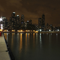 Buy canvas prints of Chicago lake side by Matthew Bates
