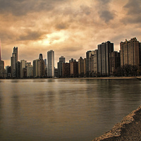 Buy canvas prints of Lakeside Chicago by Matthew Bates
