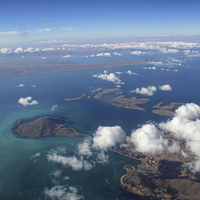 Buy canvas prints of  Lake Titicaca from the sky by Matthew Bates
