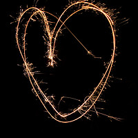 Buy canvas prints of Sparkler heart by Matthew Bates