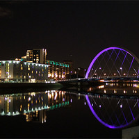 Buy canvas prints of Glasgow by night by Ann Callaghan