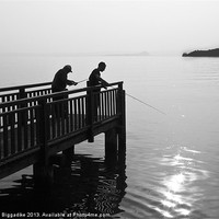 Buy canvas prints of Fishing on Lake Garda by John Biggadike