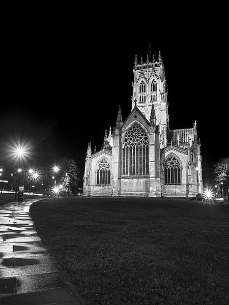 Doncaster Minster B/W Picture Board by John Biggadike