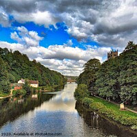 Buy canvas prints of Durham castle and river by John Biggadike
