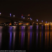 Buy canvas prints of Itchen Bridge At Night by Jules Camfield