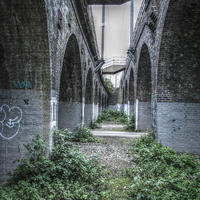 Buy canvas prints of  Peterborough Railway Arches by Daniel Gray