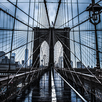 Buy canvas prints of  New York Brooklyn Bridge by Lee Morley