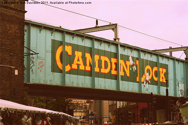 Camden Lock Bridge Picture Board by Dan Davidson