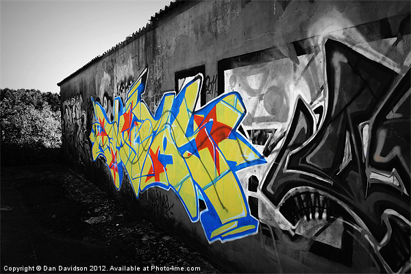 Boys Village Graffiti Selective Colour Picture Board by Dan Davidson