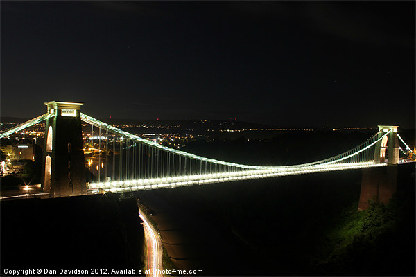 Clifton Suspension Bridge at Night Picture Board by Dan Davidson
