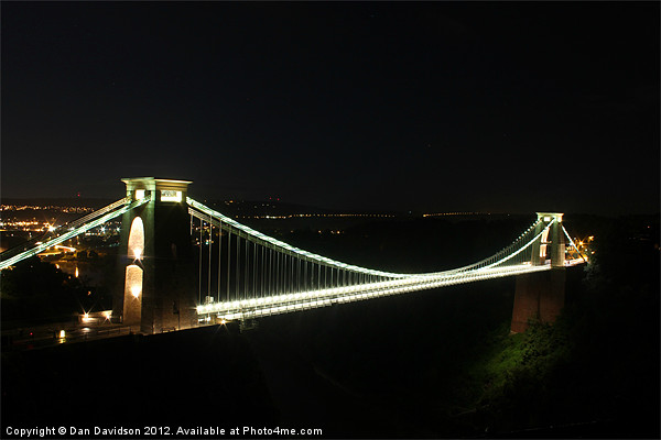 Clifton Suspension Bridge @ Night Picture Board by Dan Davidson