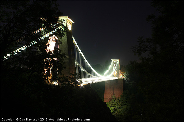 Clifton Suspension Bridge lit up Picture Board by Dan Davidson