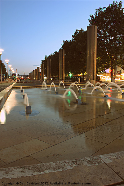 Bristol City Centre Fountains Picture Board by Dan Davidson