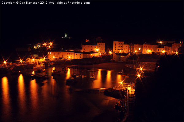 Tenby Harbour at night Picture Board by Dan Davidson