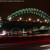 Buy canvas prints of Tyne Bridges at Night by Dan Davidson