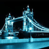 Buy canvas prints of Tower Bridge Blue by Dan Davidson