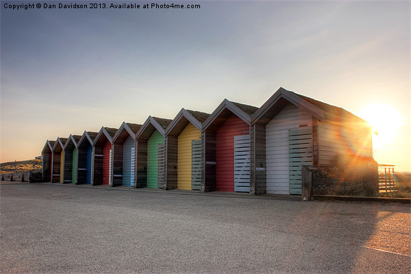 Blyth Beach Huts Sunset Picture Board by Dan Davidson