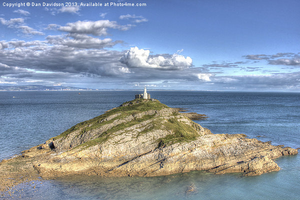 Mumbles Lighthouse Picture Board by Dan Davidson