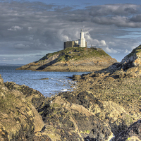 Buy canvas prints of Moody Mumbles Lighthouse by Dan Davidson