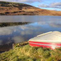 Buy canvas prints of Upper Lliw Boat by Dan Davidson