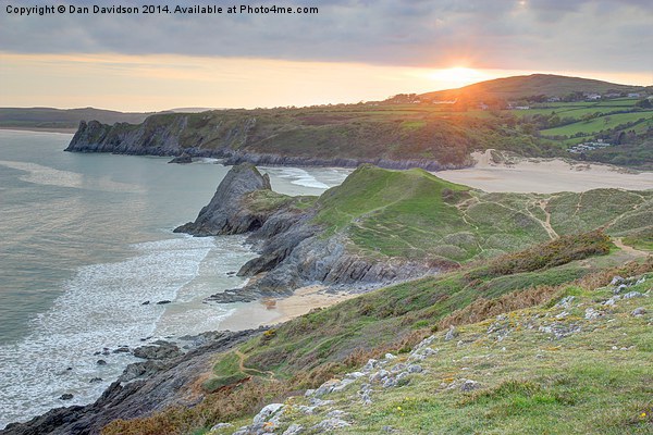 Three Cliffs from Pennard Picture Board by Dan Davidson