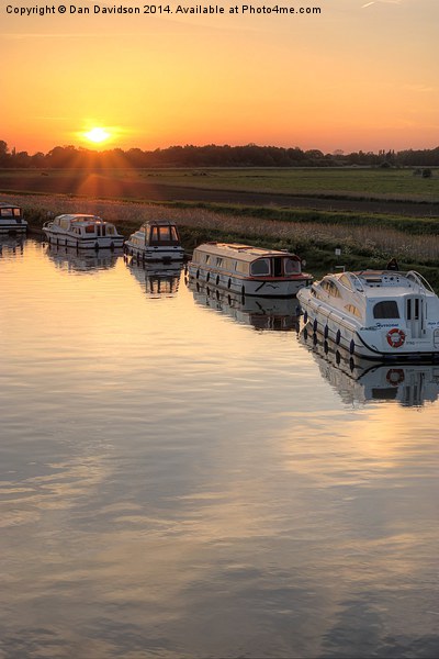Sunset at Acle Bridge Picture Board by Dan Davidson