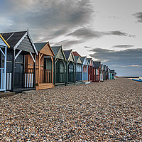 Buy canvas prints of Beach huts at dusk by Dan Davidson